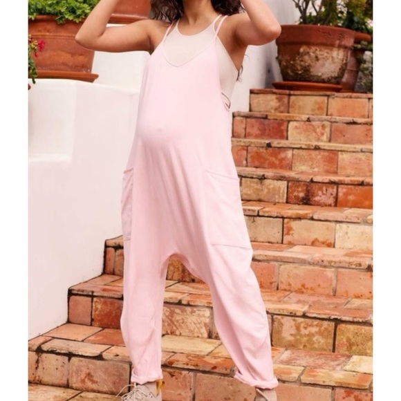 Free People FP Movement x Hatch Hot Shot Maternity Onesie Sepia Rose Pink Size L - Picture 5 of 8